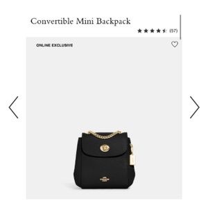 Coach Leather Convertible Mini Backpack
